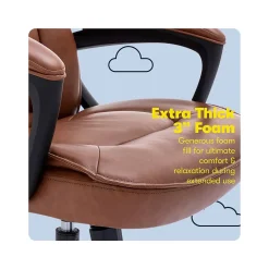 Ergonomic Chairs*Serta Hannah I Ergonomic Bonded Leather Swivel Executive Chair, (43670H) Cognac