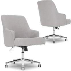 Office Chairs*Serta Leighton Fabric Home Office Chair, Light Gray (48371)