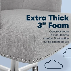 Office Chairs*Serta Leighton Fabric Home Office Chair, Light Gray (48371)