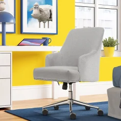 Office Chairs*Serta Leighton Fabric Home Office Chair, Light Gray (48371)