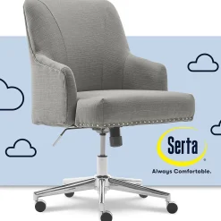 Office Chairs*Serta Leighton Fabric Home Office Chair, Medium Gray (48445)