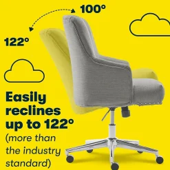 Office Chairs*Serta Leighton Fabric Home Office Chair, Medium Gray (48445)