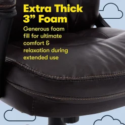 Ergonomic Chairs*Serta Manager's Office Chair, Puresoft® Faux Leather, Roasted Chestnut Brown (43669OSS)