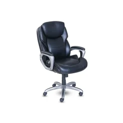 Office Chairs*Serta My Fit Ergonomic Bonded Leather Swivel Executive Chair, Black (CHR100015)