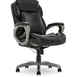 Office Chairs*Serta My Fit Ergonomic Bonded Leather Swivel Executive Chair, Black (CHR100013)