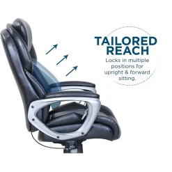 Office Chairs*Serta My Fit Ergonomic Bonded Leather Swivel Executive Chair, Black (CHR100014)