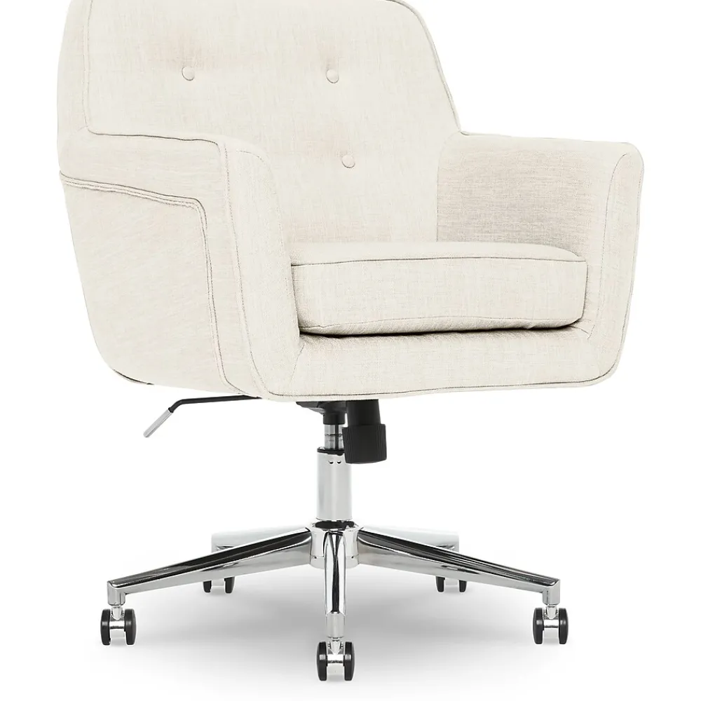 Ergonomic Chairs*Serta Style Ashland Fabric Swivel Computer and Desk Chair, (48372) Ivory