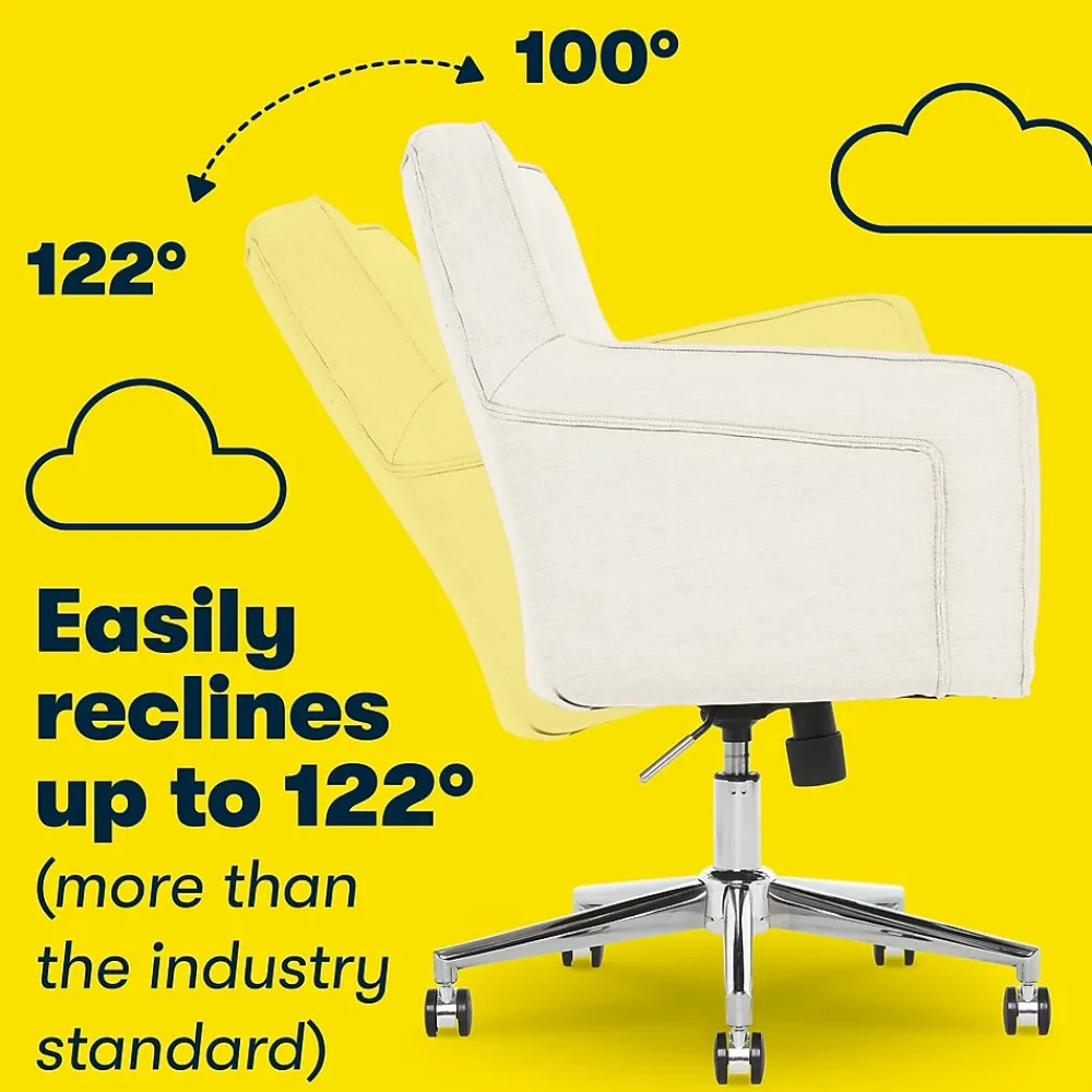 Ergonomic Chairs*Serta Style Ashland Fabric Swivel Computer and Desk Chair, (48372) Ivory