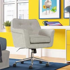 Office Chairs*Serta Style Ashland Fabric Swivel Computer and Desk Chair, (CHR100004) Light Gray