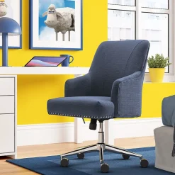 Office Chairs*Serta Style Leighton Fabric Fabric Swivel Computer and Desk Chair, Blue (47925A)