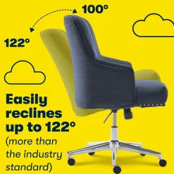 Office Chairs*Serta Style Leighton Fabric Fabric Swivel Computer and Desk Chair, Blue (47925A)
