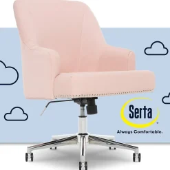 Office Chairs*Serta Style Leighton Fabric Swivel Home Office Chair, Blush Pink (47925C)