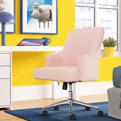 Office Chairs*Serta Style Leighton Fabric Swivel Home Office Chair, Blush Pink (47925C)