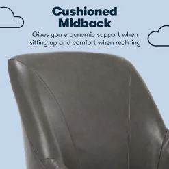 Office Chairs*Serta Style Leighton Faux Leather Swivel Home Office Chair, Gray (47925G)