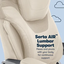 Ergonomic Chairs*Serta Works Bryce Ergonomic Bonded Leather Swivel Executive Chair, (43807B) Cream