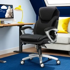 Ergonomic Chairs*Serta Works Bryce Ergonomic Bonded Leather Swivel Executive Chair, (43807A) Black