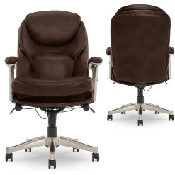 Ergonomic Chairs*Serta Works Ergonomic Faux Leather Swivel Executive Chair with Back in Motion Technology, (44186B) Chestnut