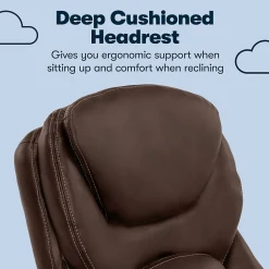 Ergonomic Chairs*Serta Works Ergonomic Faux Leather Swivel Executive Chair with Back in Motion Technology, (44186B) Chestnut