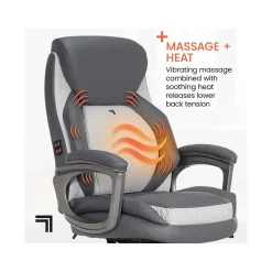 Ergonomic Chairs*Sharper Image S-600 Active Lumbar Ergonomic Bonded Leather Swivel Executive Massage Chair, (60098-GRY) Gray