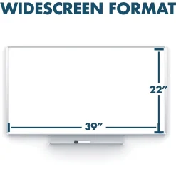 Dry Erase*Quartet Silhouette™ Total Erase® Dry-Erase Whiteboard, Silver Aluminum Frame, 39