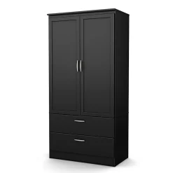 Storage Cabinets*South Shore Acapella Wardrobe Armoire, Pure Black (5370038)