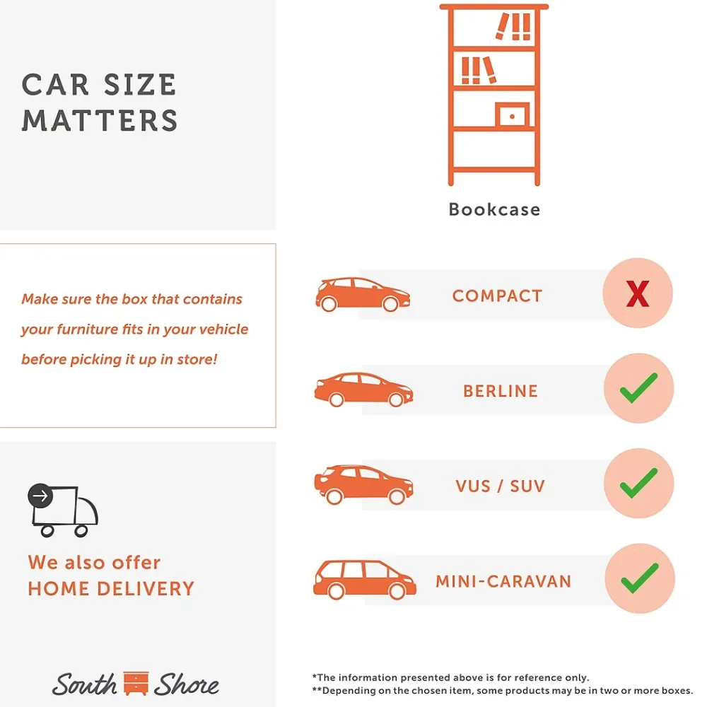 Bookcases*South Shore Axess 4-Shelf Bookcase, Pure Black (7270767)