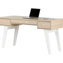 Computer Desks*South Shore Helsy 60"W Computer Desk, Soft Elm/White (13297)