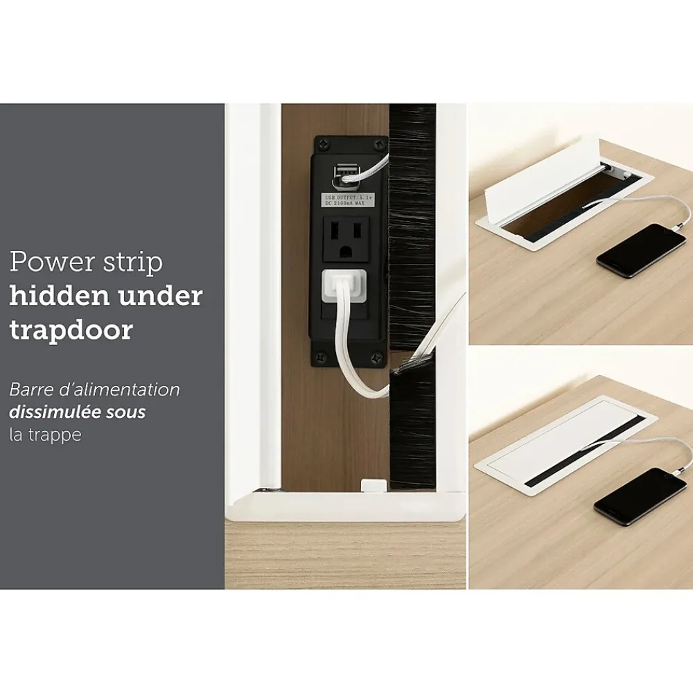 Computer Desks*South Shore Helsy 60"W Computer Desk, Soft Elm/White (13297)