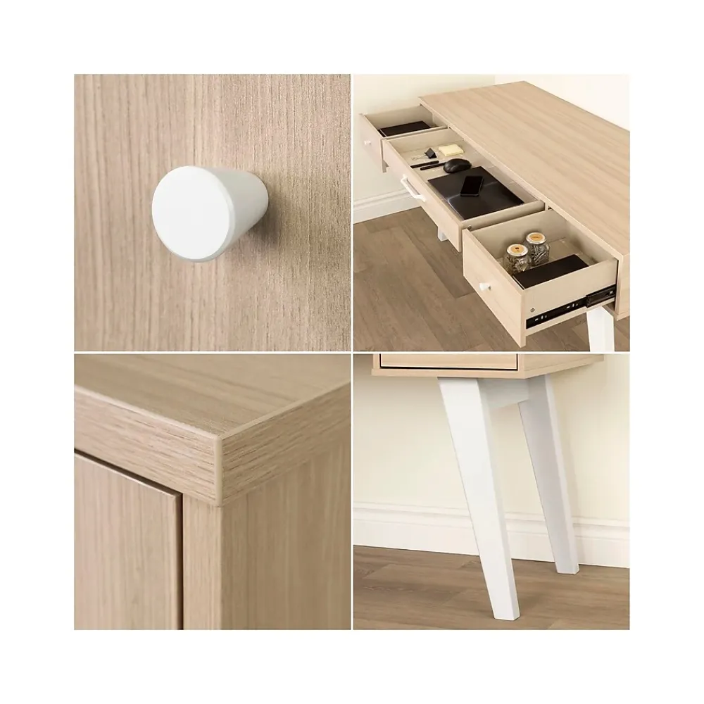 Computer Desks*South Shore Helsy 60"W Computer Desk, Soft Elm/White (13297)