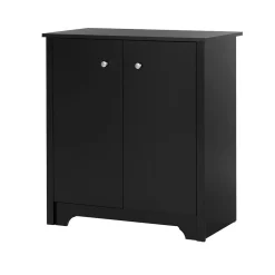 Storage Cabinets*South Shore Vito Small 2-Door Storage Cabinet, Pure Black (10329)