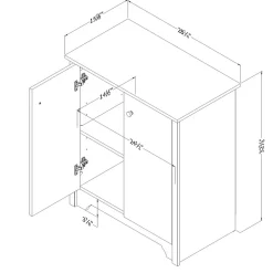Storage Cabinets*South Shore Vito Small 2-Door Storage Cabinet, Pure Black (10329)