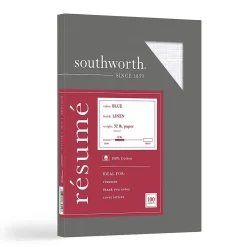 Multipurpose Paper*Southworth Linen Resume 100% Recycled 8.5" x 11" Multipurpose Paper, 32 Lbs., 100 Brightness (RD18BCFLN)