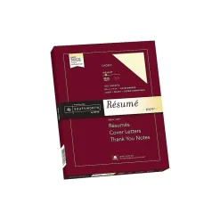 Resume Paper*Southworth Resume Paper, 8.5" x 11", 24 lb., Wove-Finish, Ivory, 100 Sheets/Box (R14ICF)