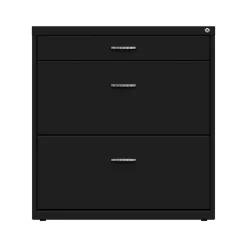 File Cabinets*Space Solutions 3-Drawer Lateral File Cabinet, Letter/Legal Size, Lockable, 31.88"H x 30"W x 17.63"D, Black (25070)