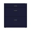 File Cabinets*Space Solutions 3-Drawer Lateral File Cabinet, Letter/Legal Size, Lockable, 31.88"H x 30"W x 17.63"D, Navy (25073)