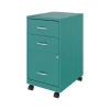 File Cabinets*Space Solutions 3-Drawer Mobile Vertical File Cabinet, Letter Size, Lockable, 26.7"H x 14.25"W x 18"D, Teal (24431)