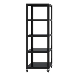 Bookcases*Space Solutions Ready-to-assemble 72-inch High Mobile 5-Shelf Bookcase, Black
