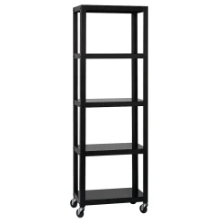 Bookcases*Space Solutions Ready-to-assemble 72-inch High Mobile 5-Shelf Bookcase, Black