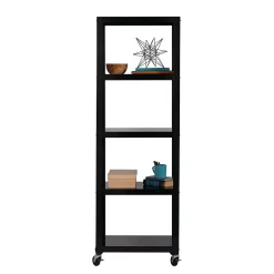 Bookcases*Space Solutions Ready-to-assemble 72-inch High Mobile 5-Shelf Bookcase, Black