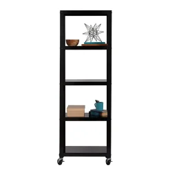Bookcases*Space Solutions Ready-to-assemble 72-inch High Mobile 5-Shelf Bookcase, Black