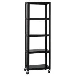 Bookcases*Space Solutions Ready-to-assemble 72-inch High Mobile 5-Shelf Bookcase, Black