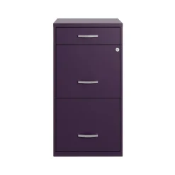 File Cabinets*Space Solutions SOHO Organizer 3-Drawer Vertical File Cabinet, Letter Size, Lockable, Midnight Purple (25281)
