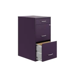 File Cabinets*Space Solutions SOHO Organizer 3-Drawer Vertical File Cabinet, Letter Size, Lockable, Midnight Purple (25281)