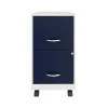 File Cabinets*Space Solutions SOHO Smart File 2-Drawer Mobile Vertical File Cabinet, Letter Size, Lockable, Pearl White/Navy (25335)