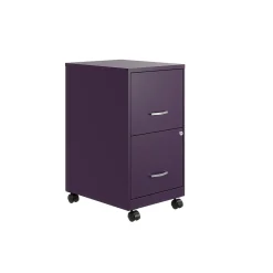File Cabinets*Space Solutions SOHO Smart File 2-Drawer Mobile Vertical File Cabinet, Letter Size, Lockable, Midnight Purple (25277)