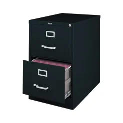 File Cabinets*Staples 2 File Drawers Vertical File Cabinet, Locking, Black, Legal, 26.5"D (13447D)