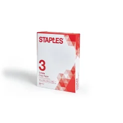 Copy Paper*Staples 8.5" x 11" 3-Hole Punched Copy Paper, 20 lbs., 92 Brightness, 500/Ream (221192)