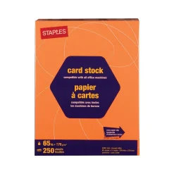 Card Stock*Staples Brights 65 lb. Cardstock Paper, 8.5" x 11", , 250 Sheets/Pack (21108) Bright Orange
