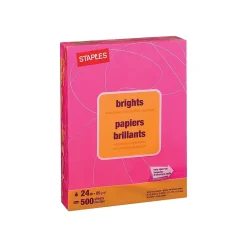 Multipurpose Paper*Staples Brights Multipurpose Paper, 24 lbs., 8.5" x 11", , 500/Ream (20109) Fuchsia
