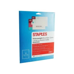 Business Cards*Staples Business Cards, 3.5"W x 2"L, Ivory 250/Pack (12527)
